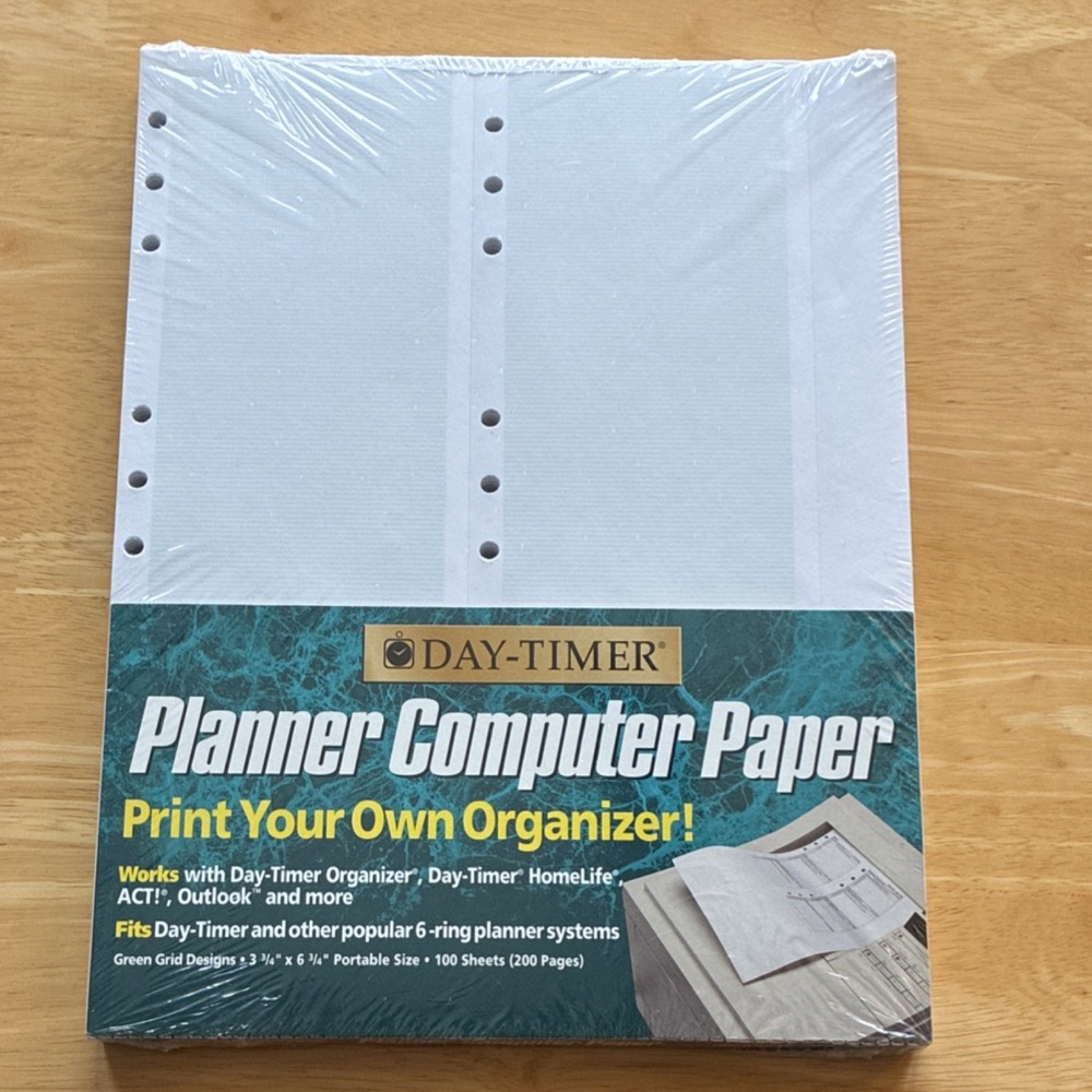 Day-Timer Planner Computer Paper Print Your Own Organizer Item 29000